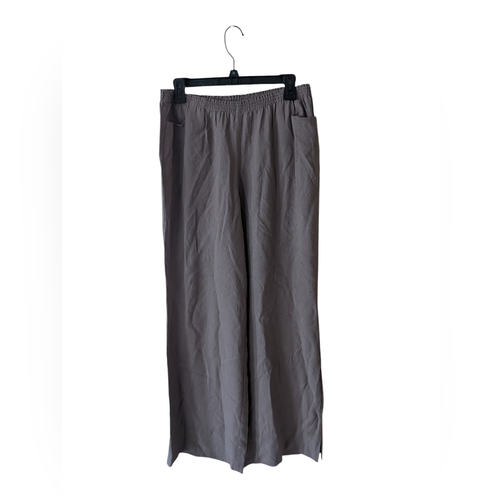Soft Surroundings Taupe Wide Leg Pull On Tencel Comfy Pants Size Medium